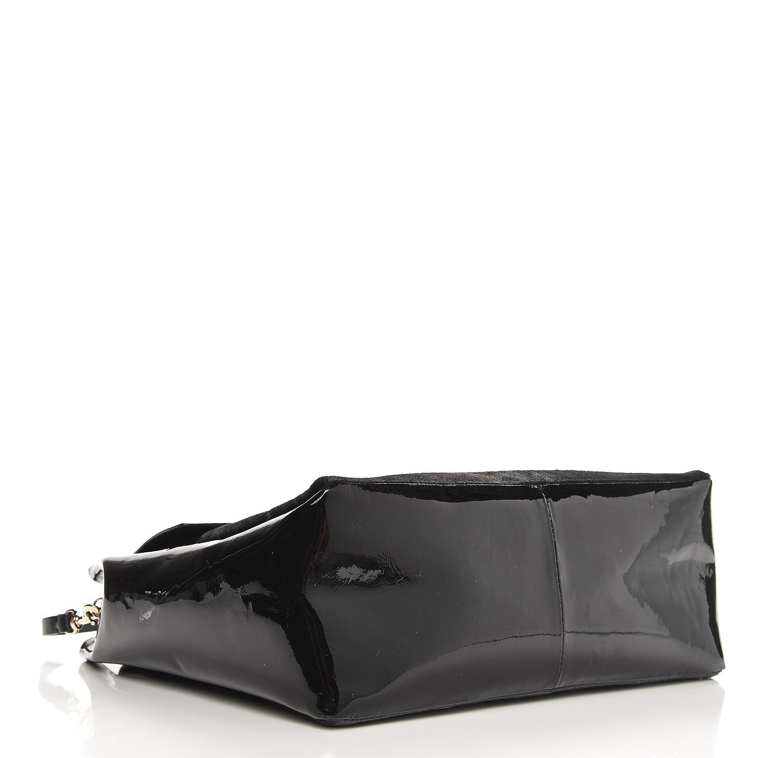 Valentino Garavani Calf Hair Snakeskin Patent Calfskin Large Mime Single Handle Bag Black 5 of 10