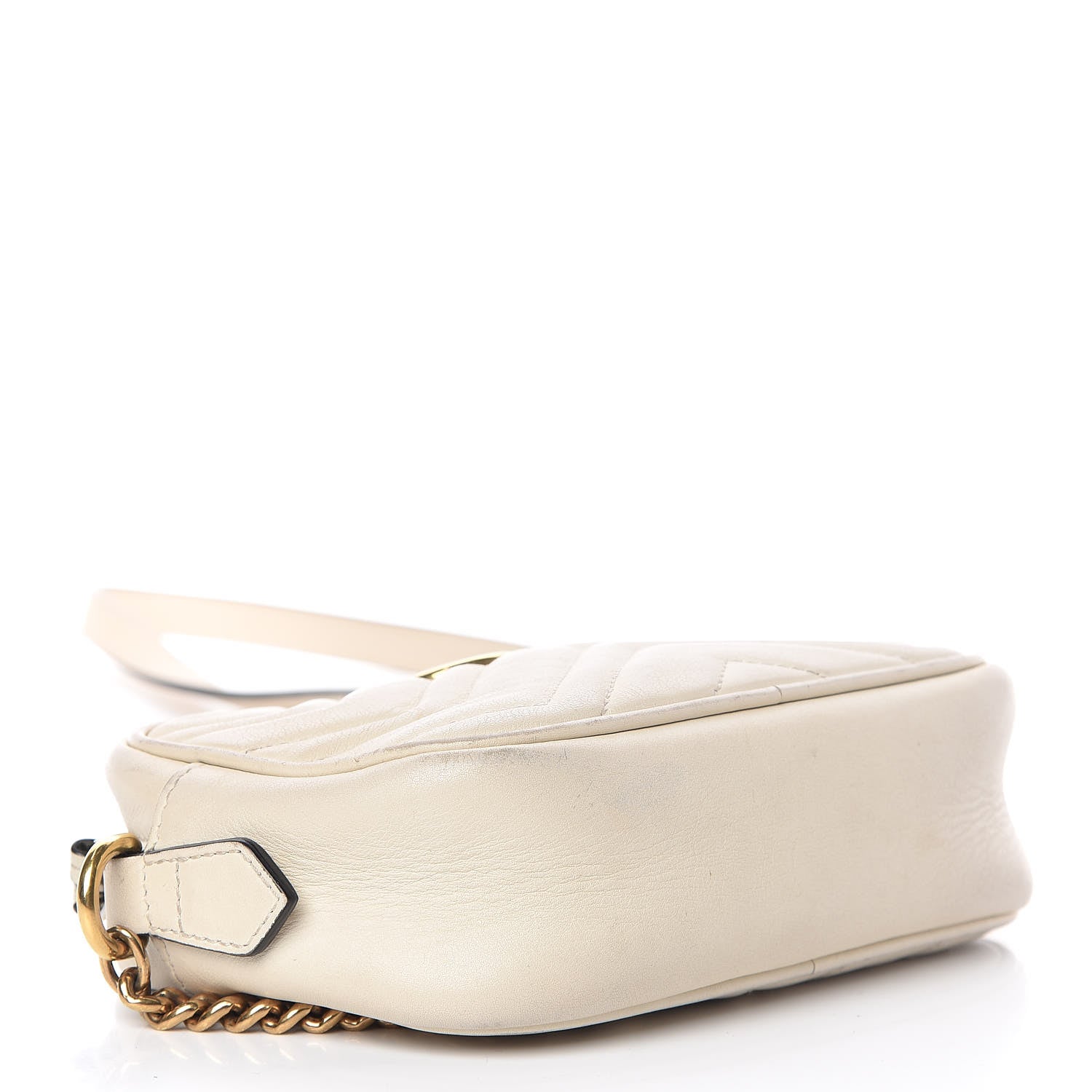 Gucci Calfskin Matelasse Mini GG Marmont Chain Shoulder Bag White 4 of 25