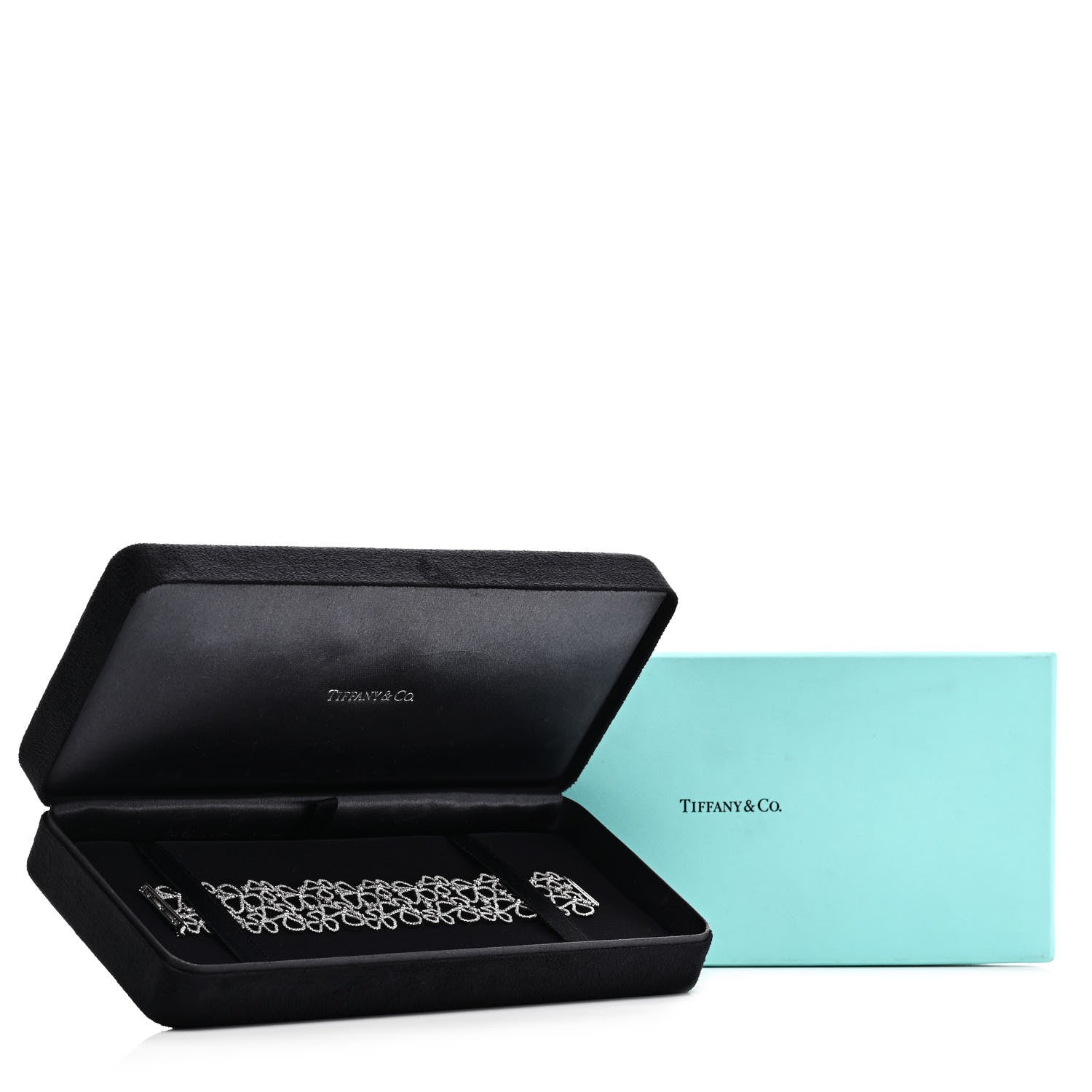 Tiffany Platinum Diamond Wide Paper Flowers Bracelet 4 of 4