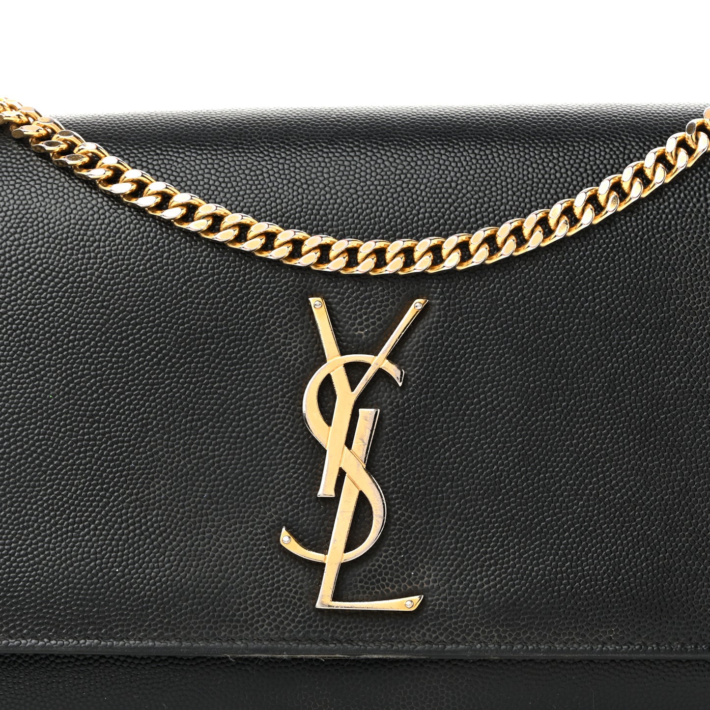 Grain De Poudre Medium Classic Monogram Kate Satchel Black