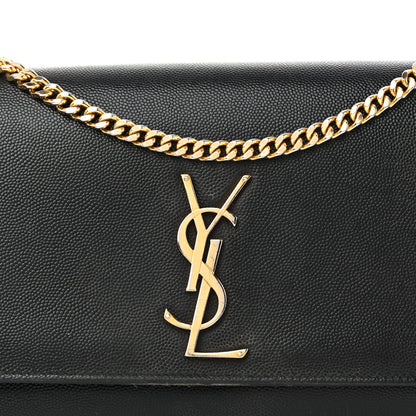 Saint Laurent Grain De Poudre Medium Classic Monogram Kate Satchel Black 7 of 15