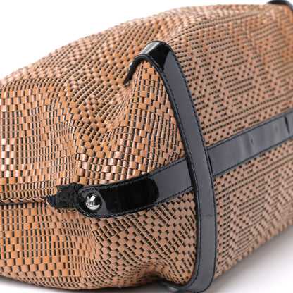 Fendi Canvas Patent Calfskin Woven Forever Hobo Mou Black 5 of 13