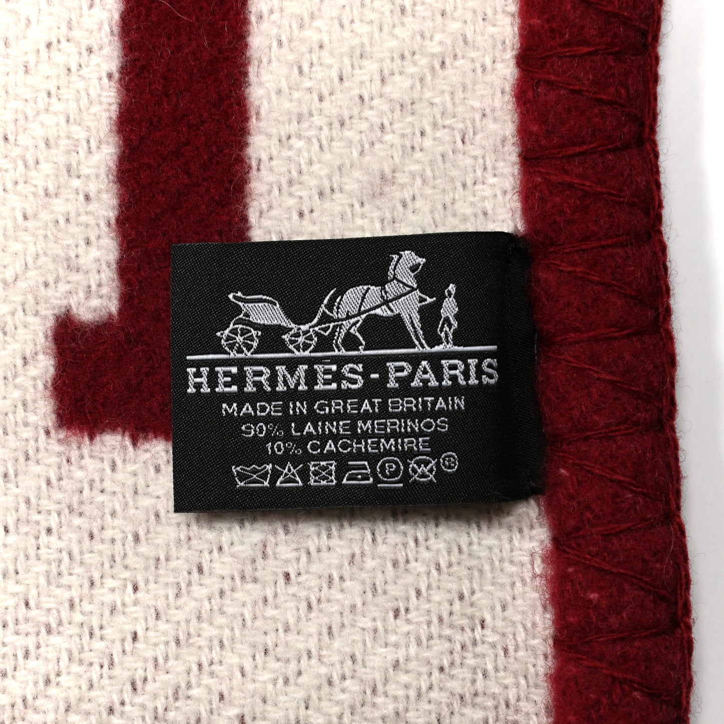 Wool Cashmere Avalon III Blanket Ecru Rouge H
