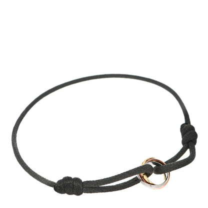 Cartier 18K Pink Yellow White Gold Trinity Cord Bracelet Grey 1 of 5