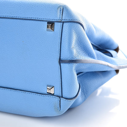 MCM Grained Calfskin Medium Milla Tote Tile Blue 6 of 14