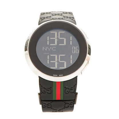 Gucci Stainless Steel Rubber 45mm Digital I-Gucci Web Watch Black 1 of 6