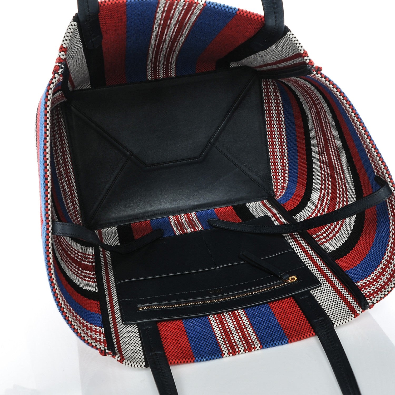Celine Textile Striped Medium Horizontal Cabas Phantom Navy Blue 5 of 6