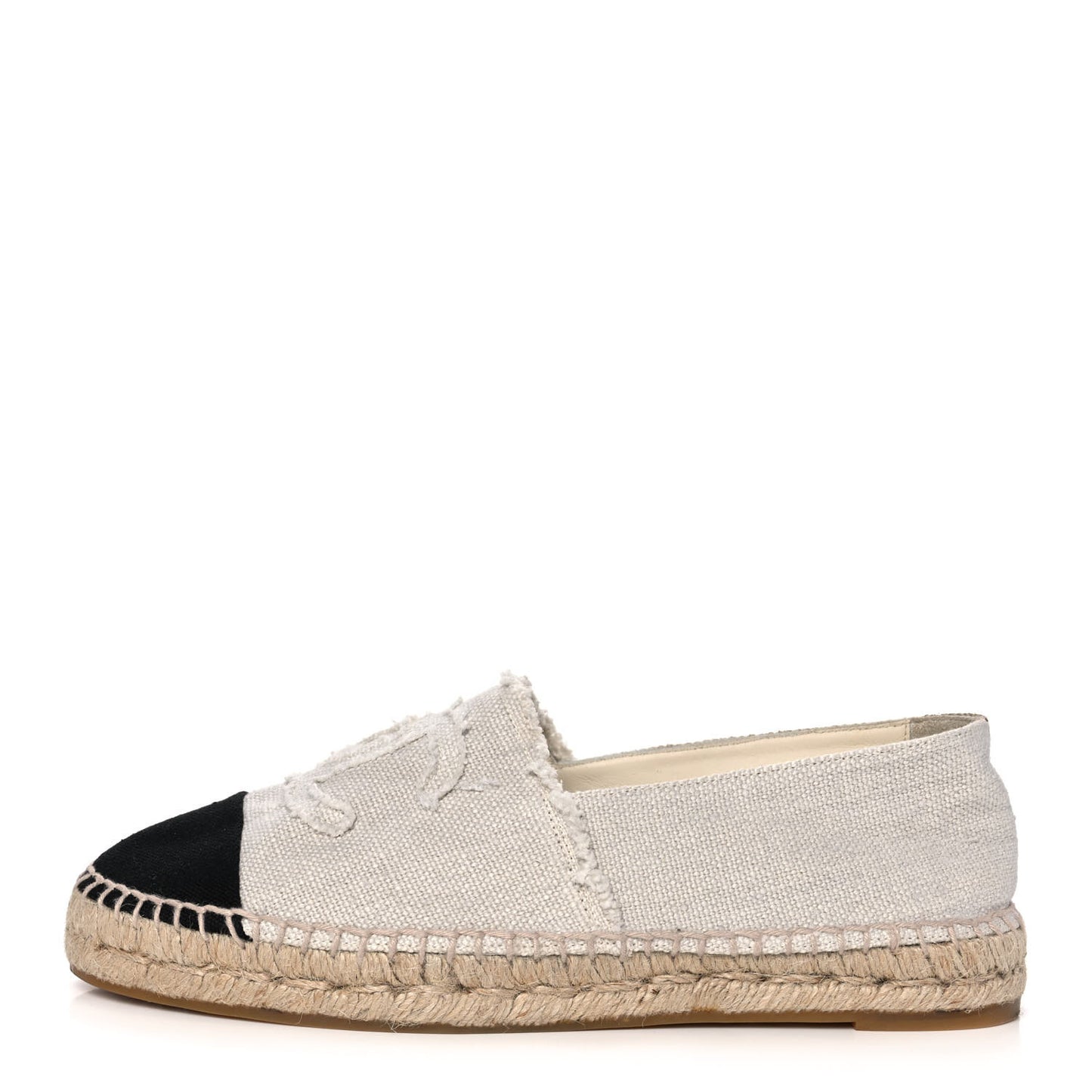 Canvas Velvet CC Espadrilles 39 Beige Black