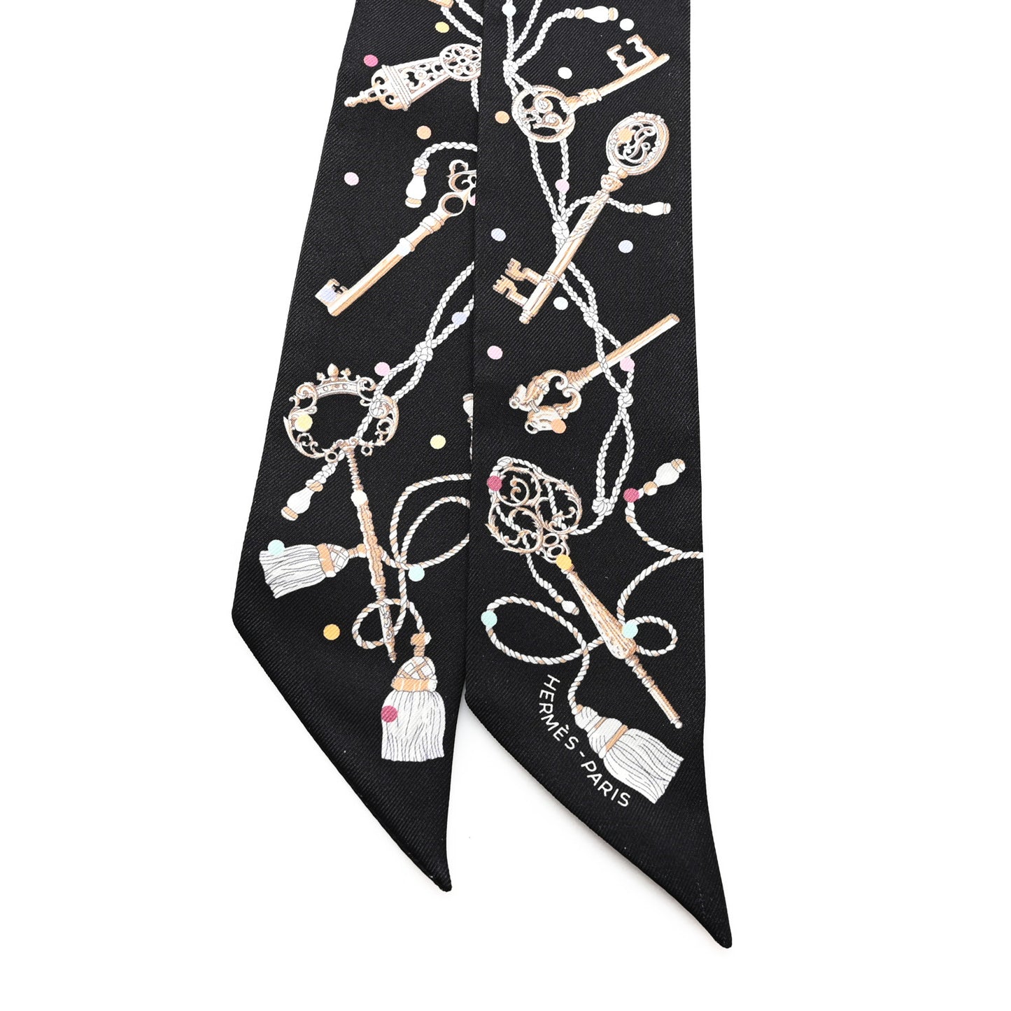 Silk Les Cles A Pois Twilly Black Beige Rose Multicolor