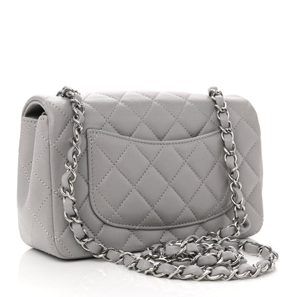 Chanel Lambskin Quilted Mini Rectangular Flap Grey 3 of 11