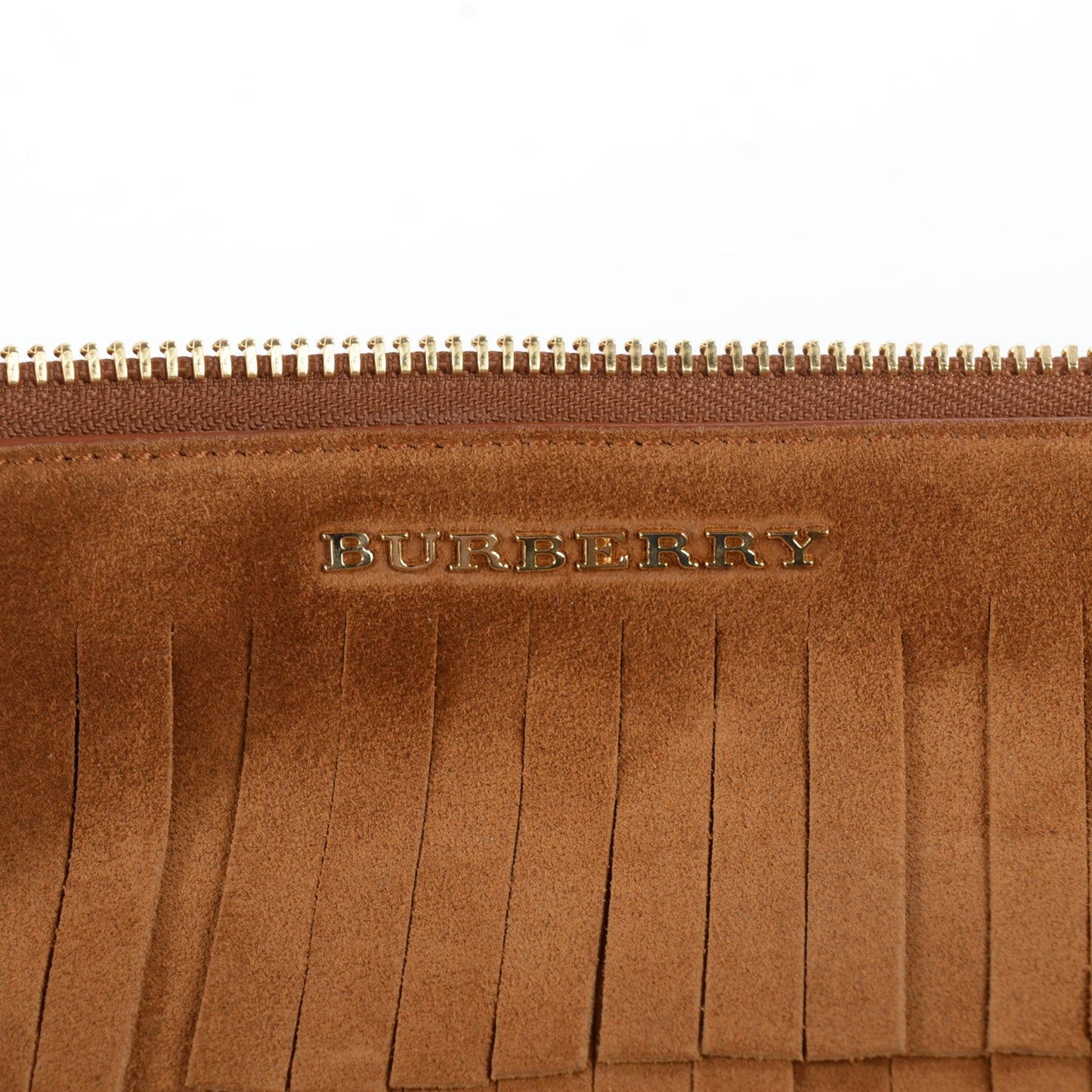 Suede Fringe Peyton Crossbody Clutch Bag Amber