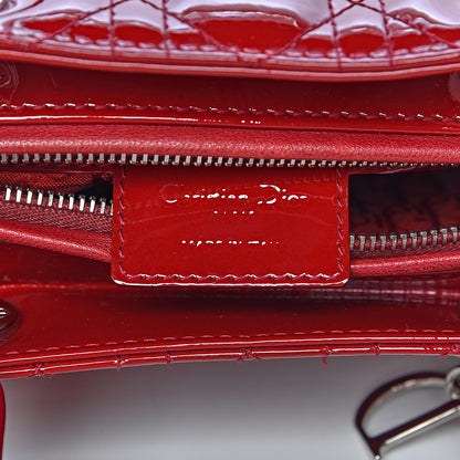 Christian Dior Patent Cannage Large Lady Dior Red 6 of 11
