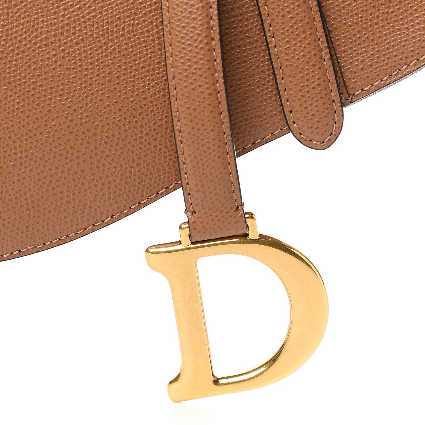 Grained Calfskin Saddle Bag Camello