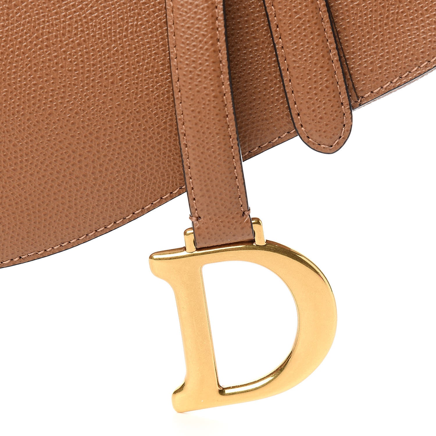 Christian Dior Grained Calfskin Saddle Bag Camello 10 of 11