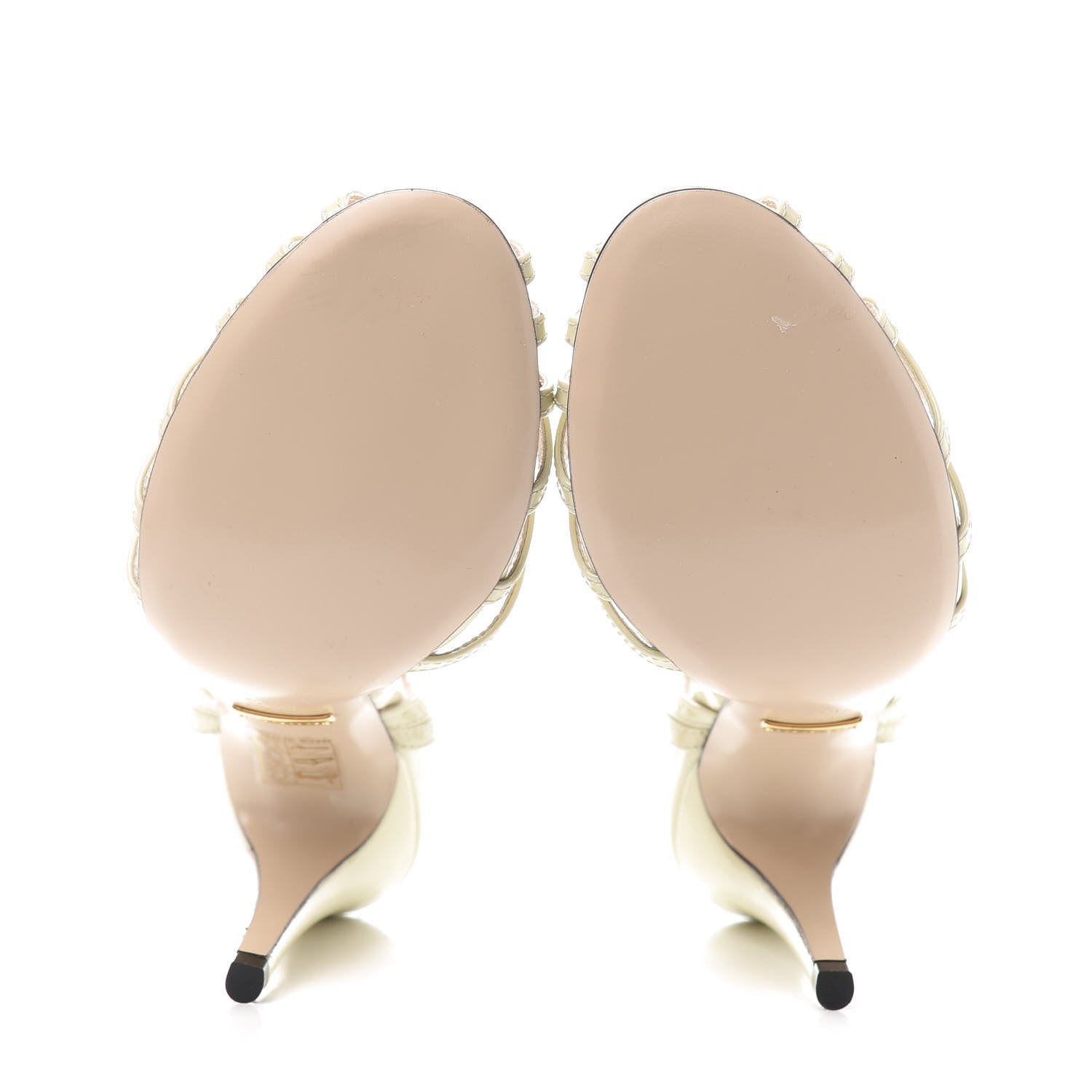 Gucci Patent Strappy Sandals 35.5 Vintage White 5 of 8
