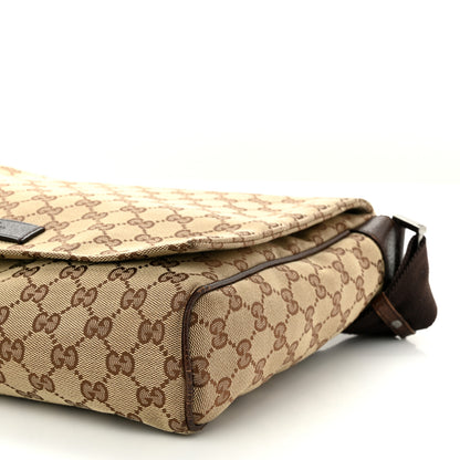 Gucci Monogram Small Flap Messenger Bag Beige Dark Brown 10 of 13