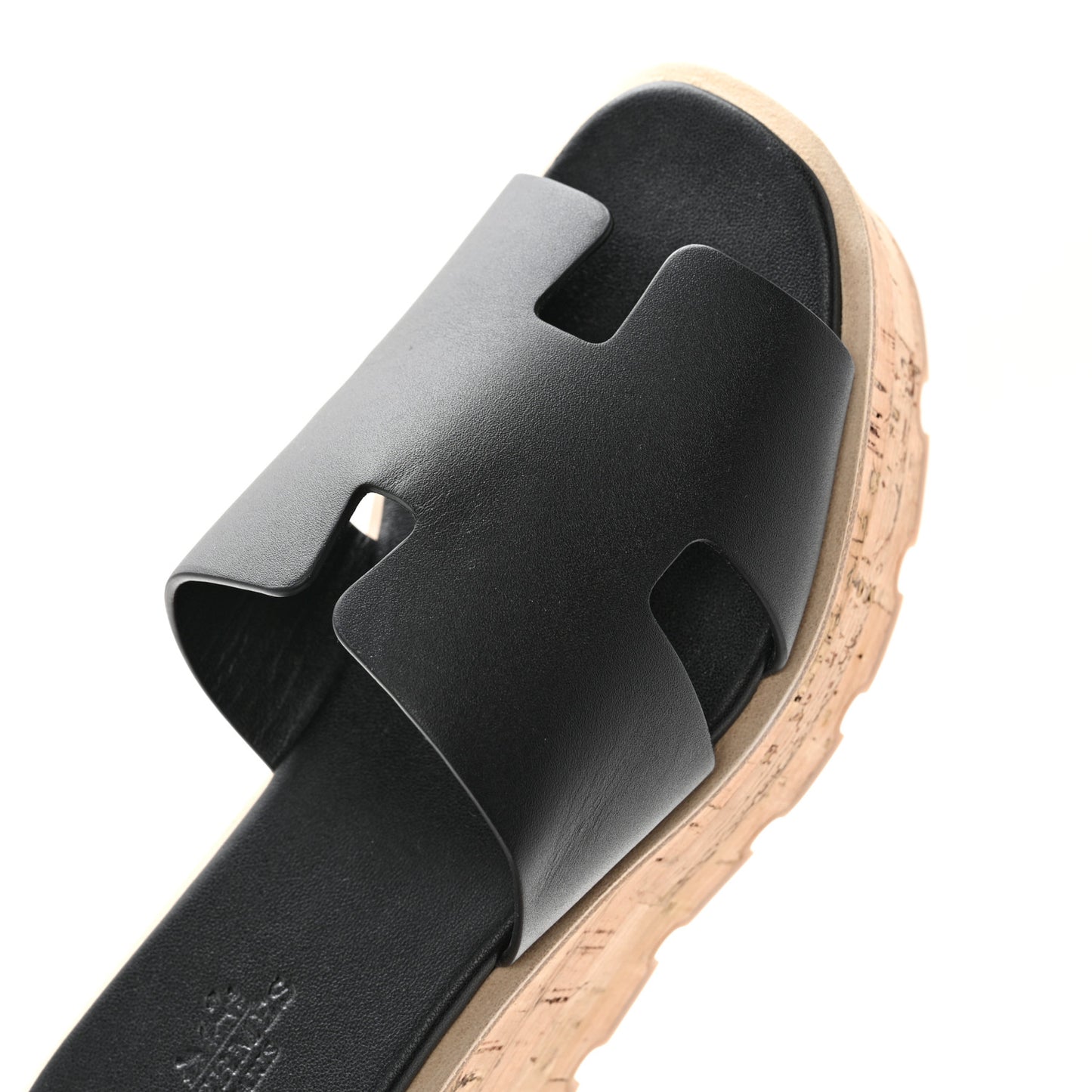 Calfskin Cork Eze 30 Sandals 37 Black