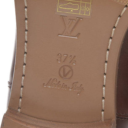 Louis Vuitton Canvas Calfskin Embossed Monogram Flat Seine Boots 37.5 6 of 8
