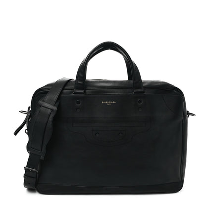 Balenciaga Veau Soyeux Perforated Blackout City Briefcase Black 1 of 12
