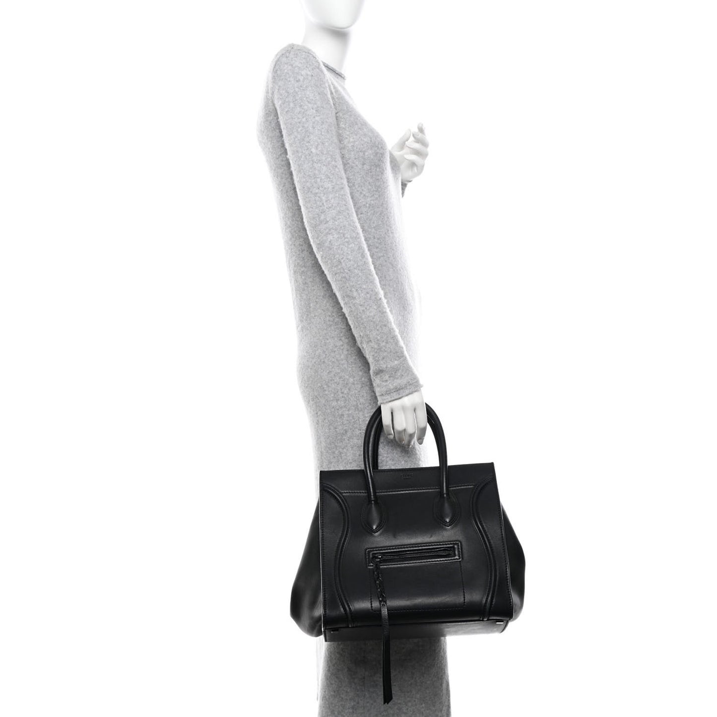 Smooth Calfskin Medium Phantom Luggage Black