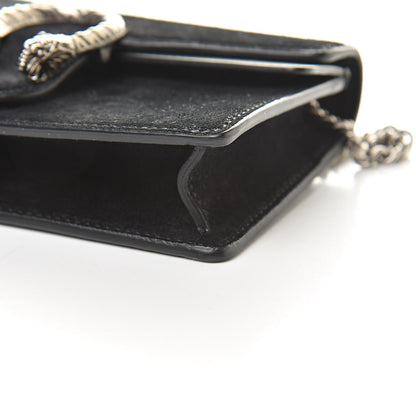 Gucci Suede Super Mini Dionysus Shoulder Bag Black 9 of 12