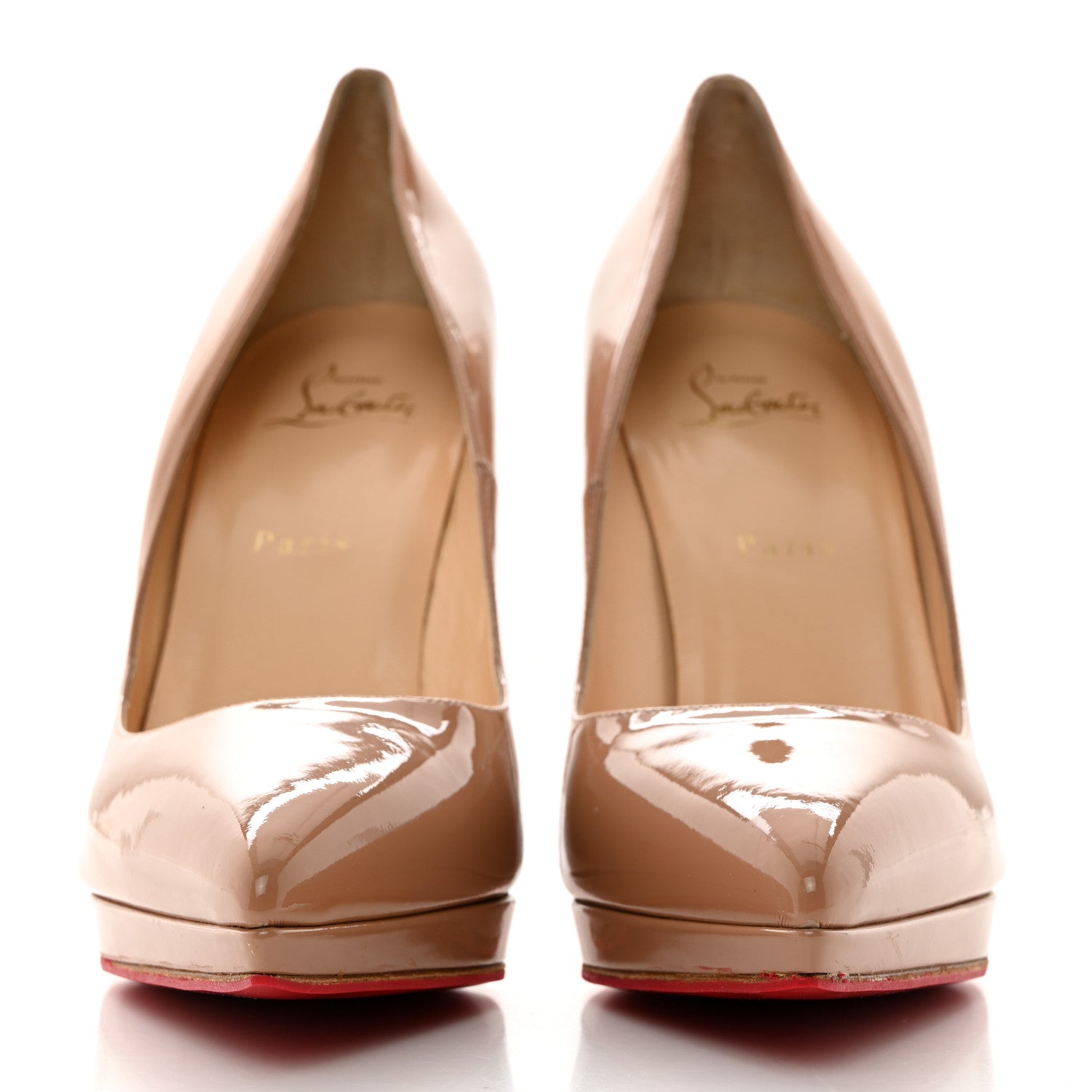 Christian Louboutin Patent Pigalle Plato 120 Pumps 40.5 Nude 2 of 7