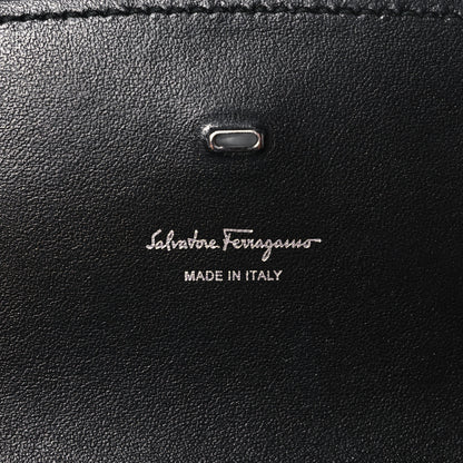 Salvatore Ferragamo Grained Calfskin Floral Print Gancio Shoulder Bag Blue Multicolor 6 of 11