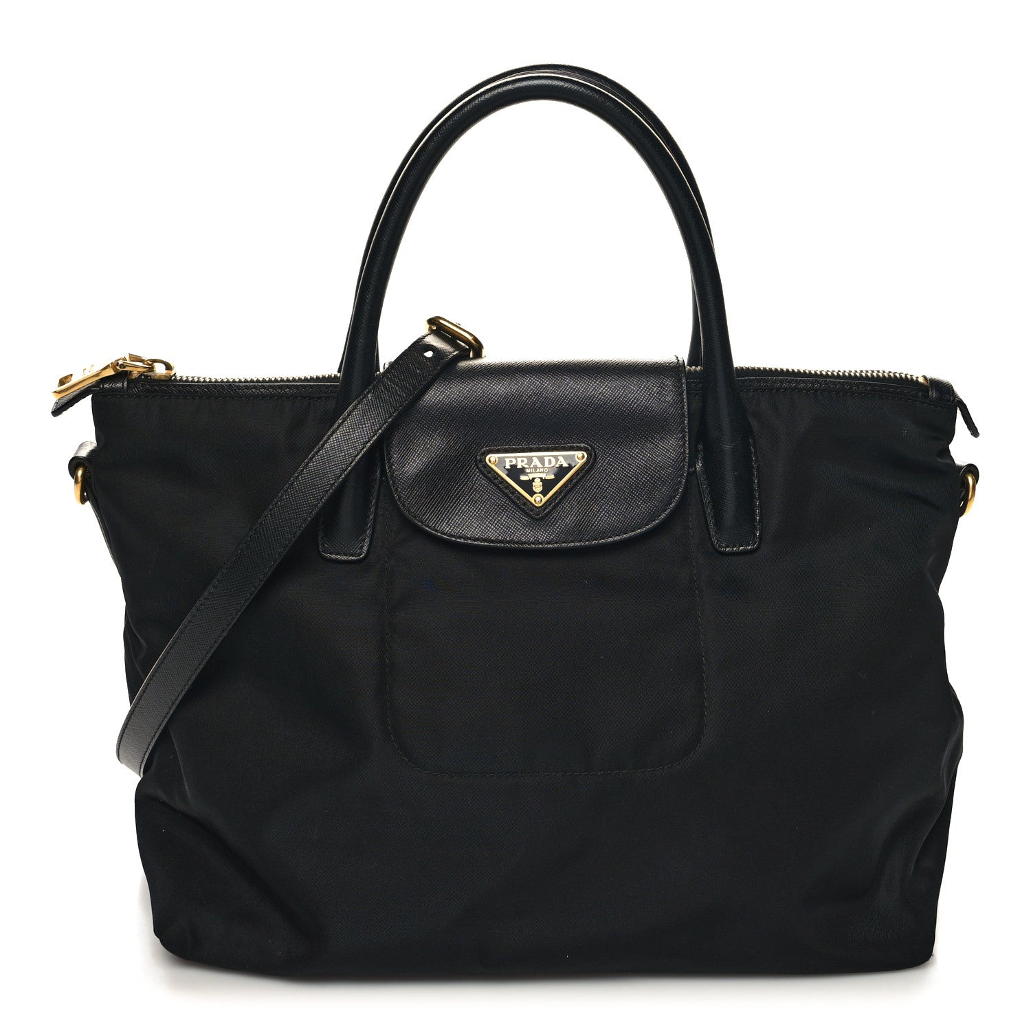 Prada Tessuto Nylon Saffiano Tote Black 1 of 10