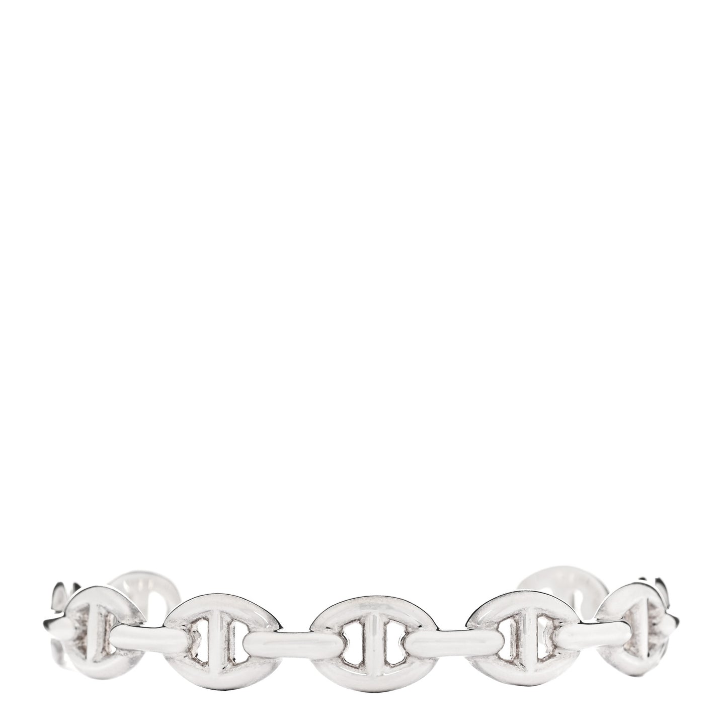 Sterling Silver MM Chaine d'Ancre Enchainee Cuff Bracelet SH