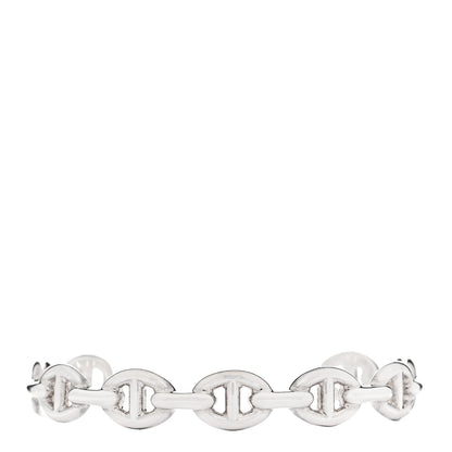 Hermes Sterling Silver MM Chaine d'Ancre Enchainee Cuff Bracelet SH 1 of 5