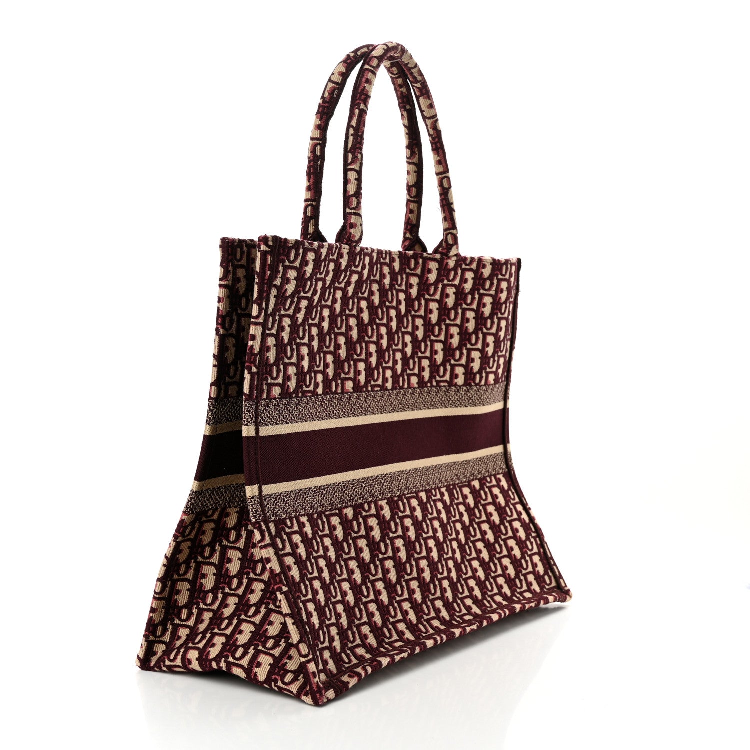 Christian Dior CHRISTIAN DIOR Oblique Large Book Tote Burgundy Multicolor 3 of 10