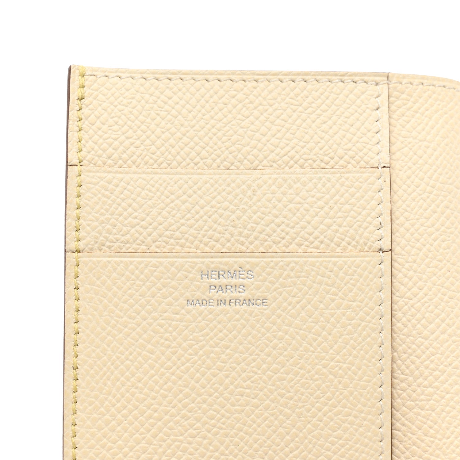Hermes Epsom Verso Tri-Fold Bearn Compact Wallet Jaune Poussin Nata 6 of 8