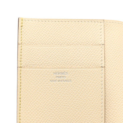 Hermes Epsom Verso Tri-Fold Bearn Compact Wallet Jaune Poussin Nata 6 of 8