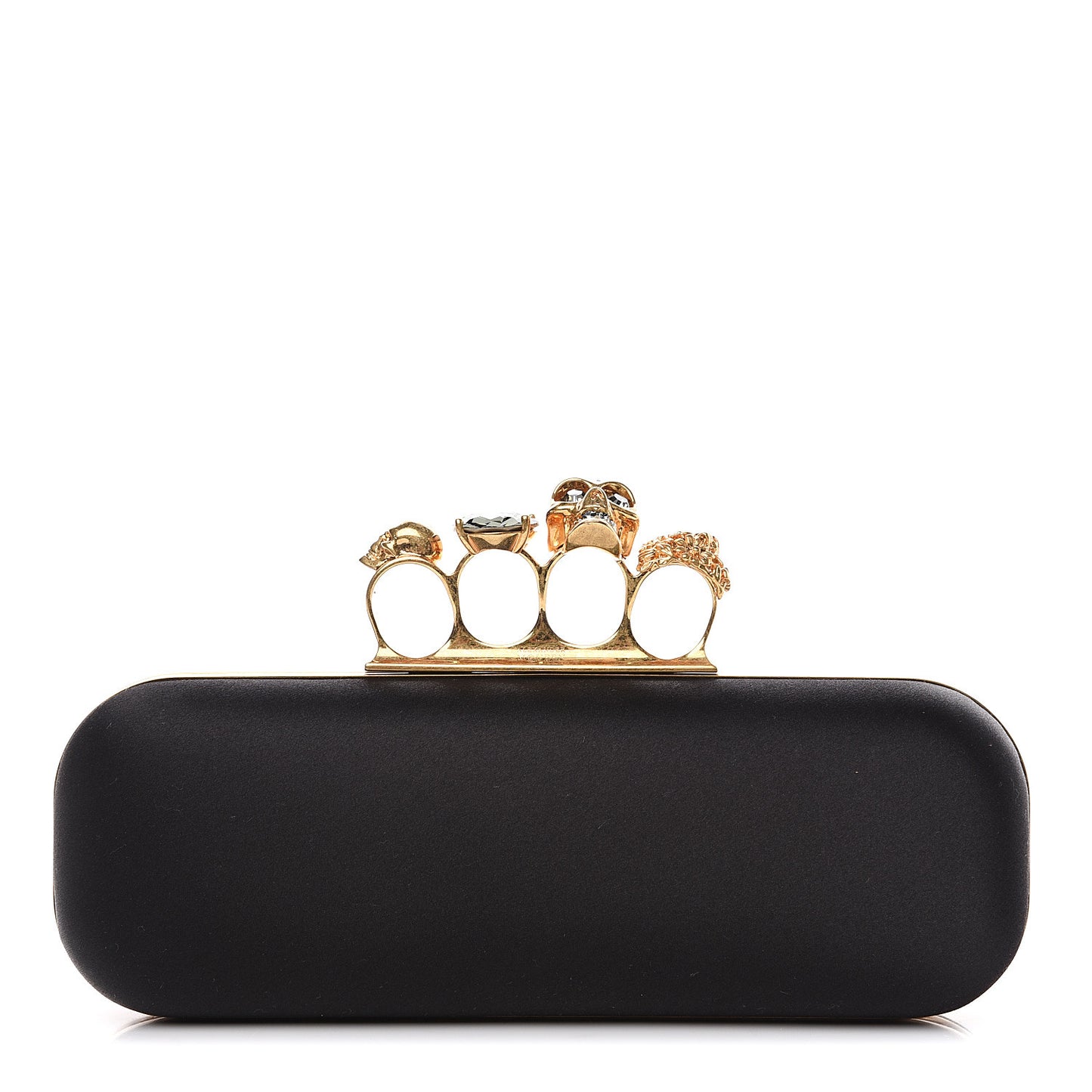 Silk Knucklebox Clutch Black