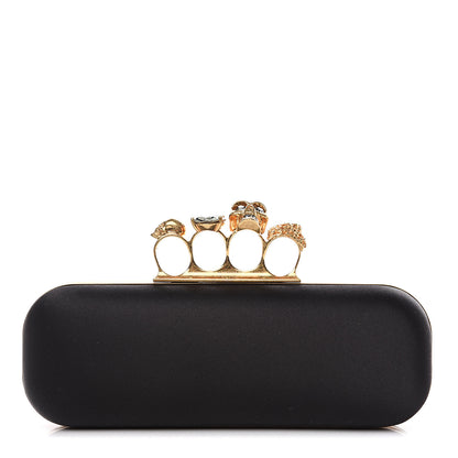 Alexander McQueen Silk Knucklebox Clutch Black 1 of 10