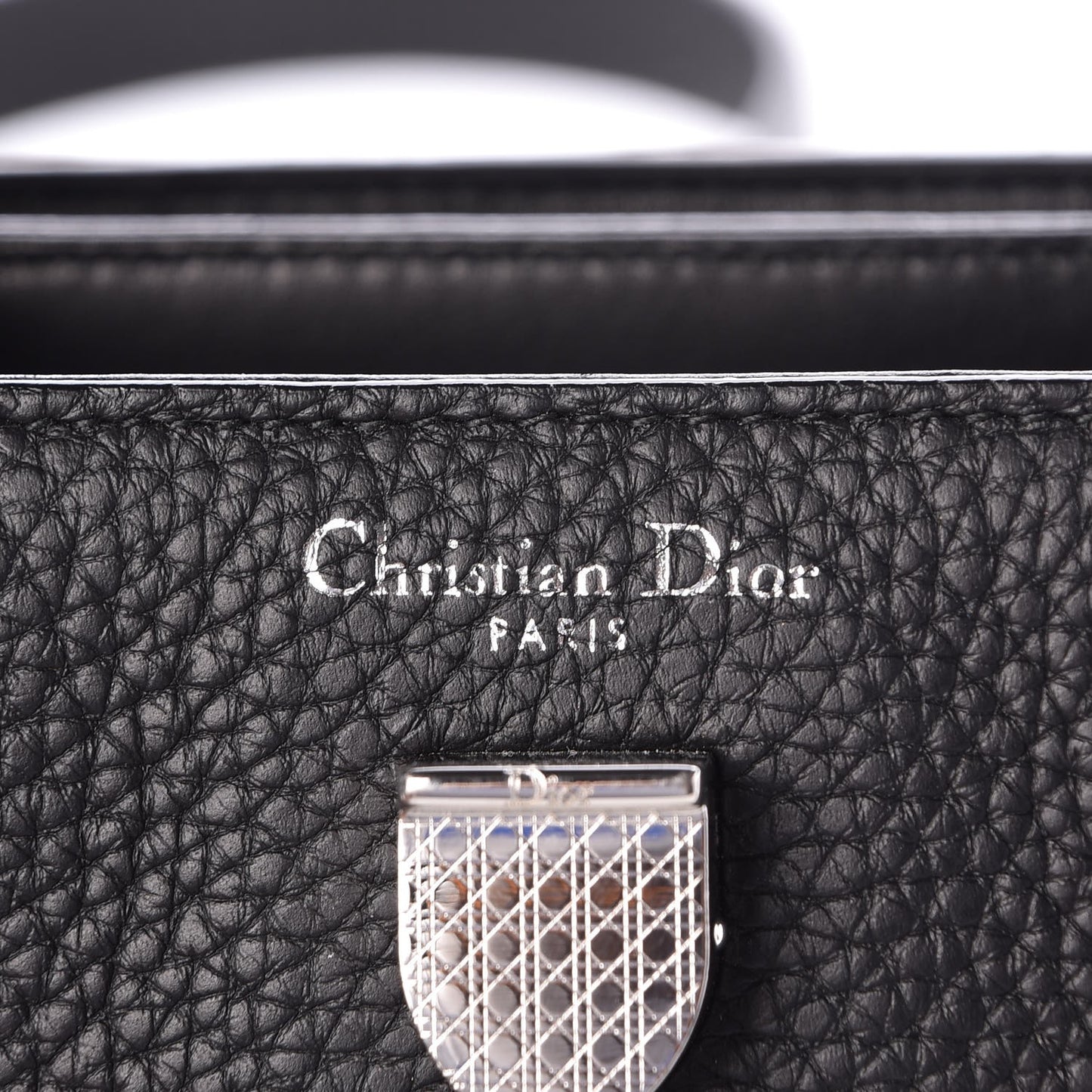 Grained Calfskin Mini Diorever Flap Black