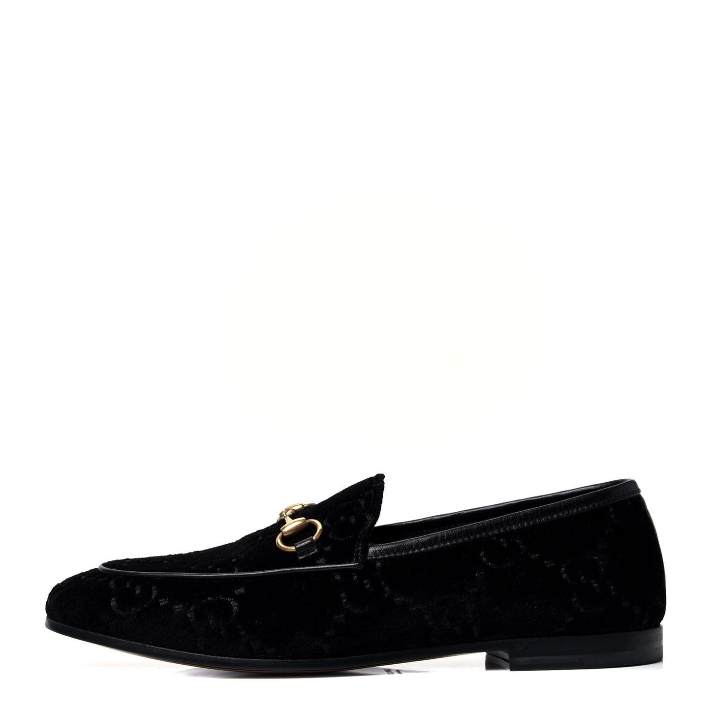 Velvet GG Monogram Horsebit Womens Jordaan Loafers 36 Black