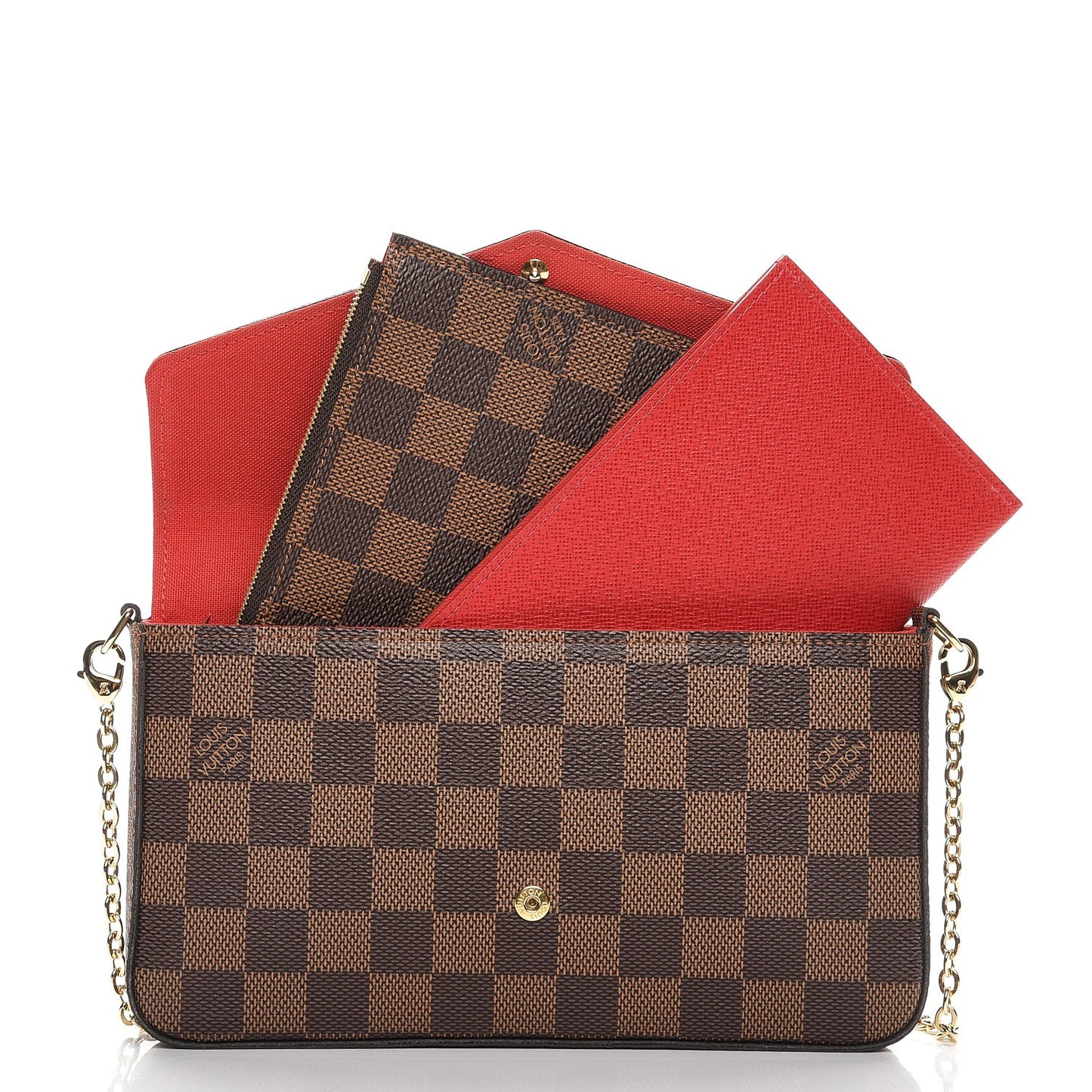 Damier Ebene Pochette Felicie Chain Wallet