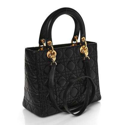 Christian Dior Lambskin Cannage Medium Lady Dior Black 3 of 8