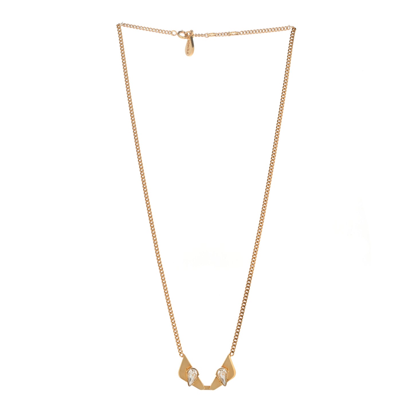 Metal Monster Eye Necklace Gold