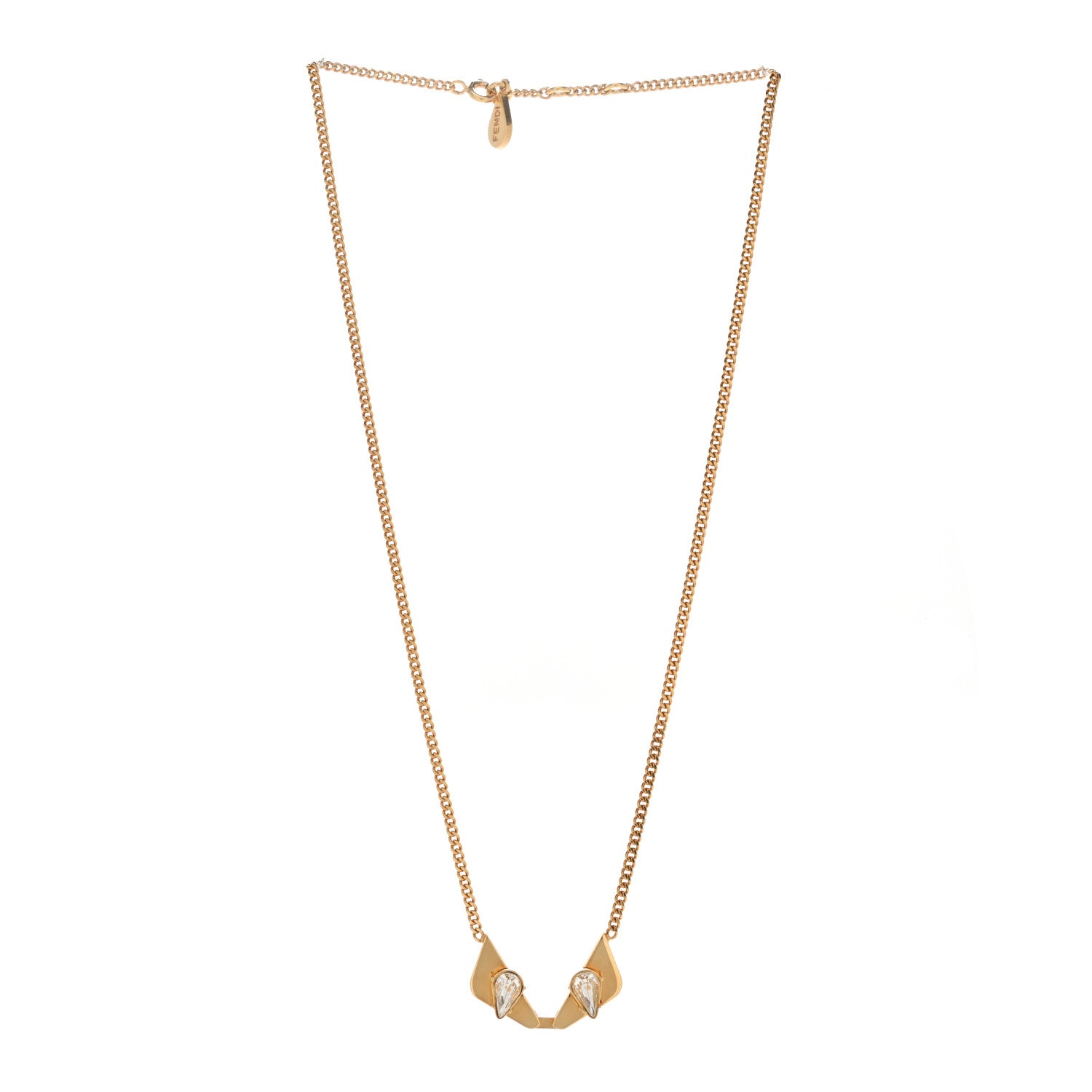 Fendi Metal Monster Eye Necklace Gold 3 of 6