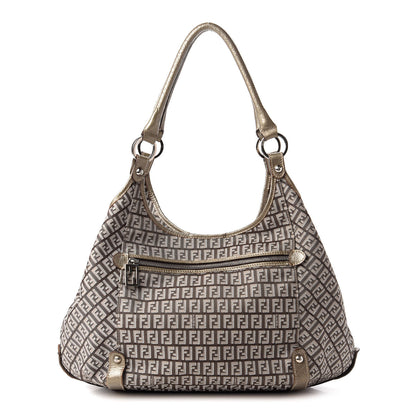 Fendi Zucchino Vachetta Shoulder Bag Caffe Argilla Canna di Fucile 1 of 10