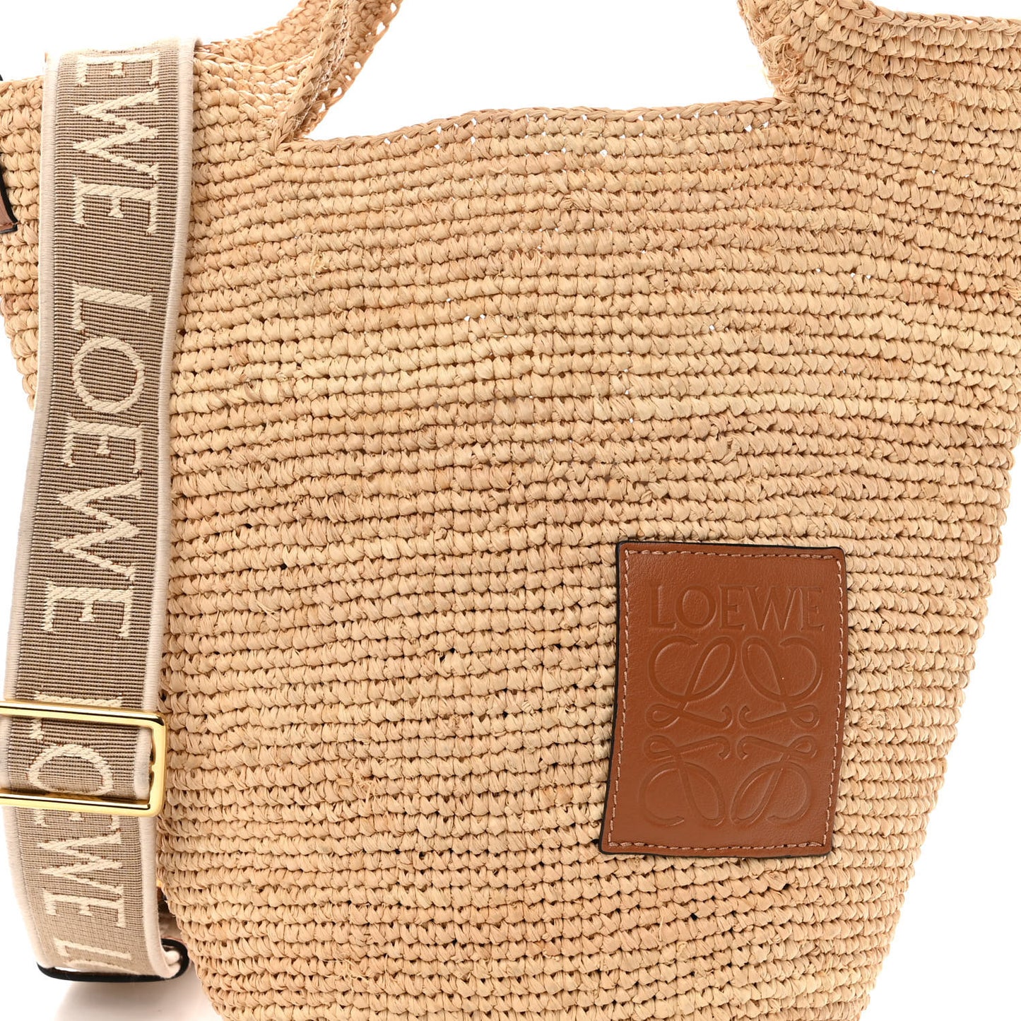 Raffia Mini Slit Tote Bag Natural Tan
