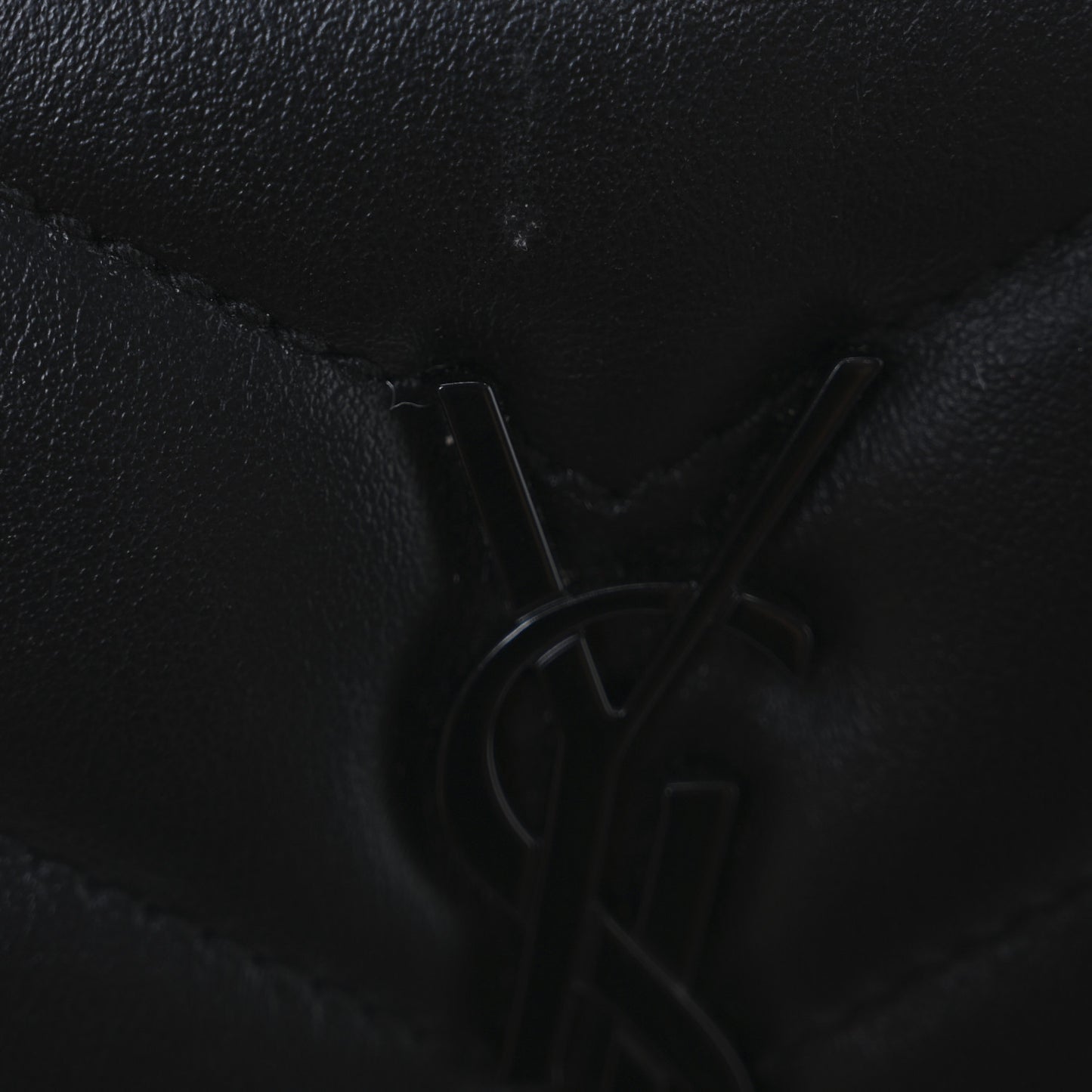 Calfskin Y Quilted Monogram Monochrome Toy Loulou Crossbody Bag Black