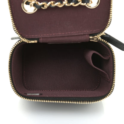 Chanel Lambskin Quilted Mini Vanity Case With Chain Black 17 of 20