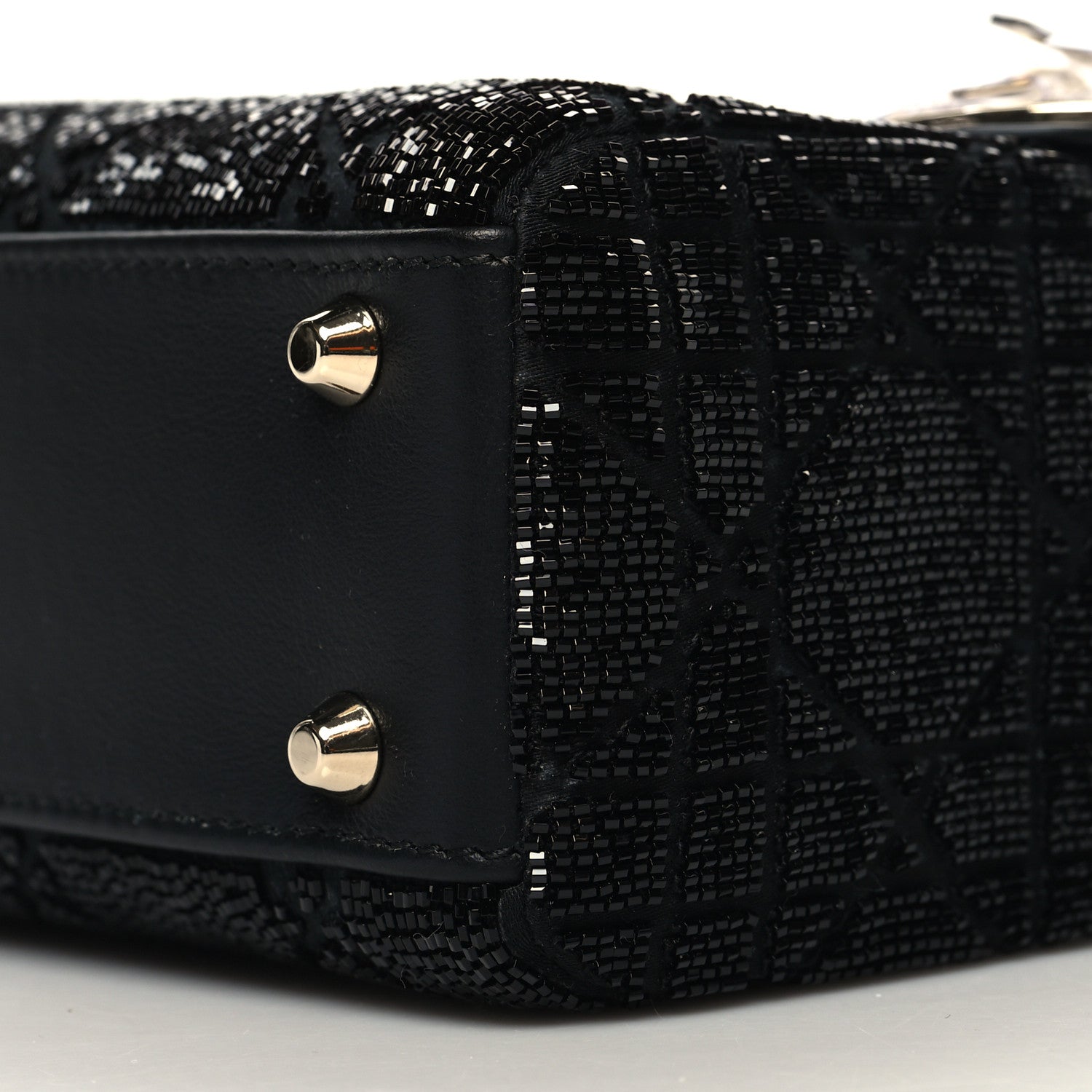 Christian Dior Lambskin Beaded Mini Lady Dior Black 10 of 11