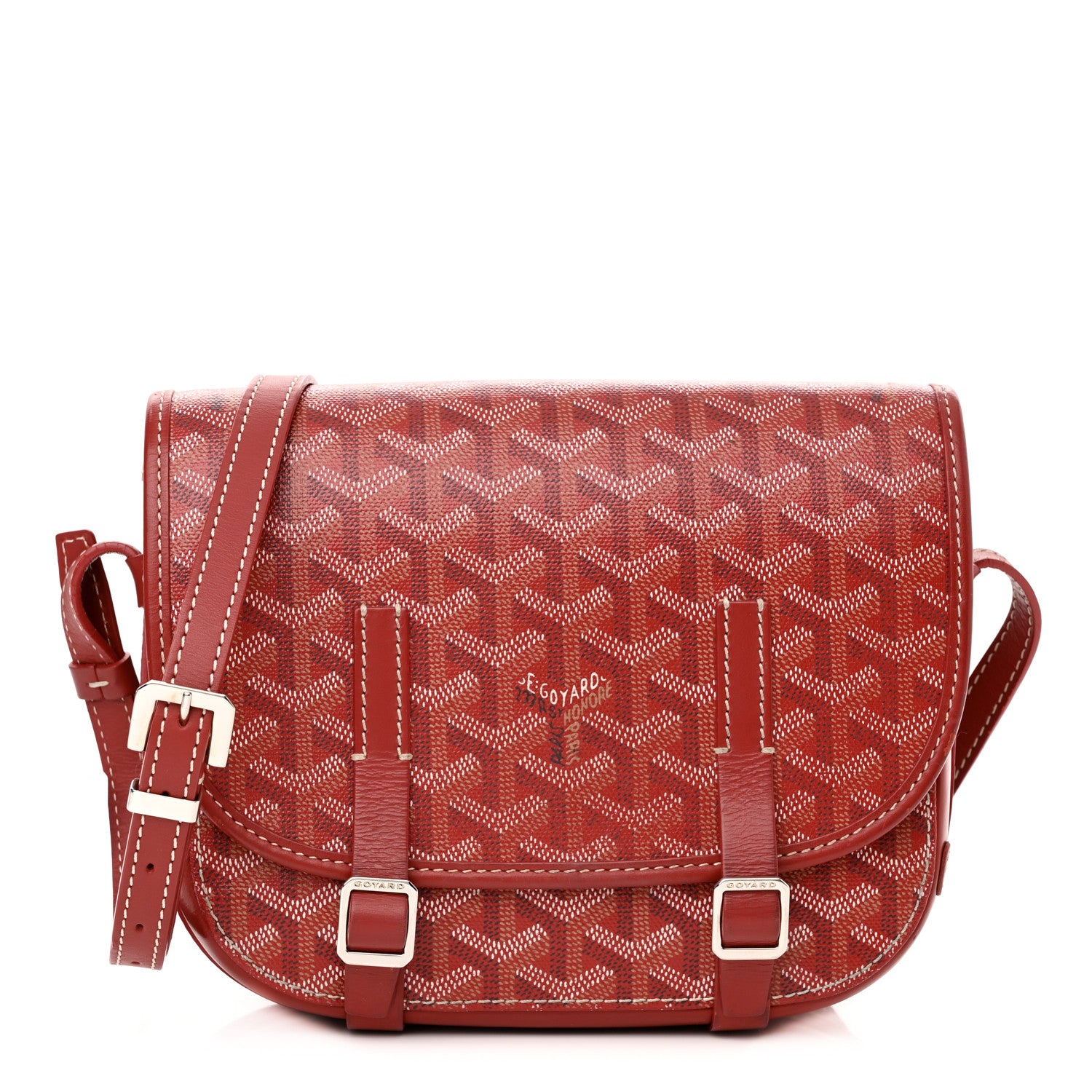 product image of GOYARD Goyardine Belvedere PM Messenger Bag Red FASHIONPHILE