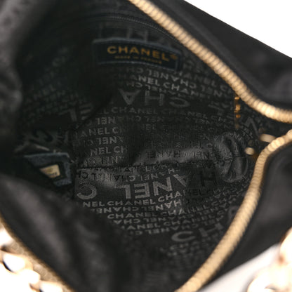 Chanel Satin Quilted CC Chain Hobo Black 5 of 11
