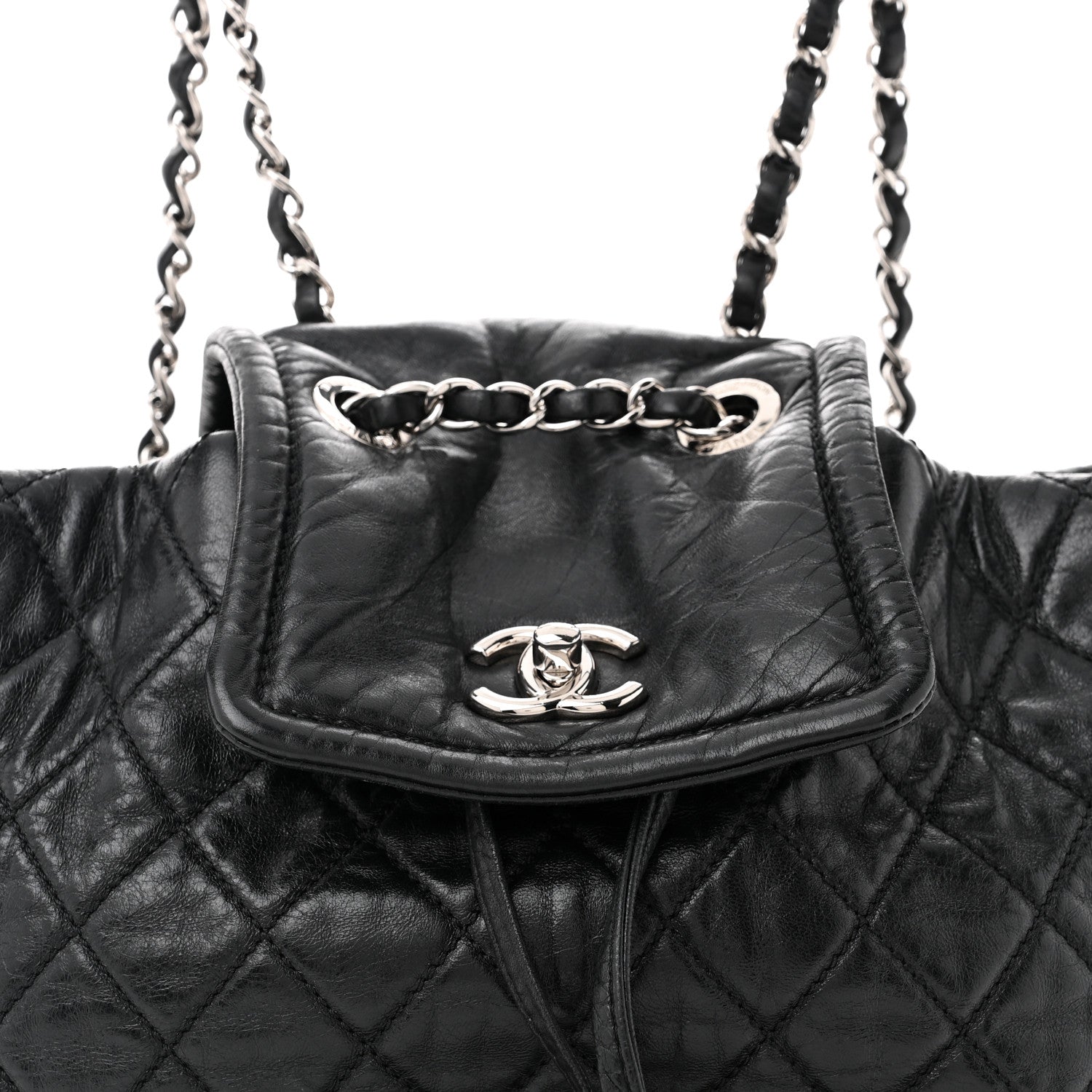 Chanel Glazed Calfskin Quilted Beijing Backpack Black 8 of 13