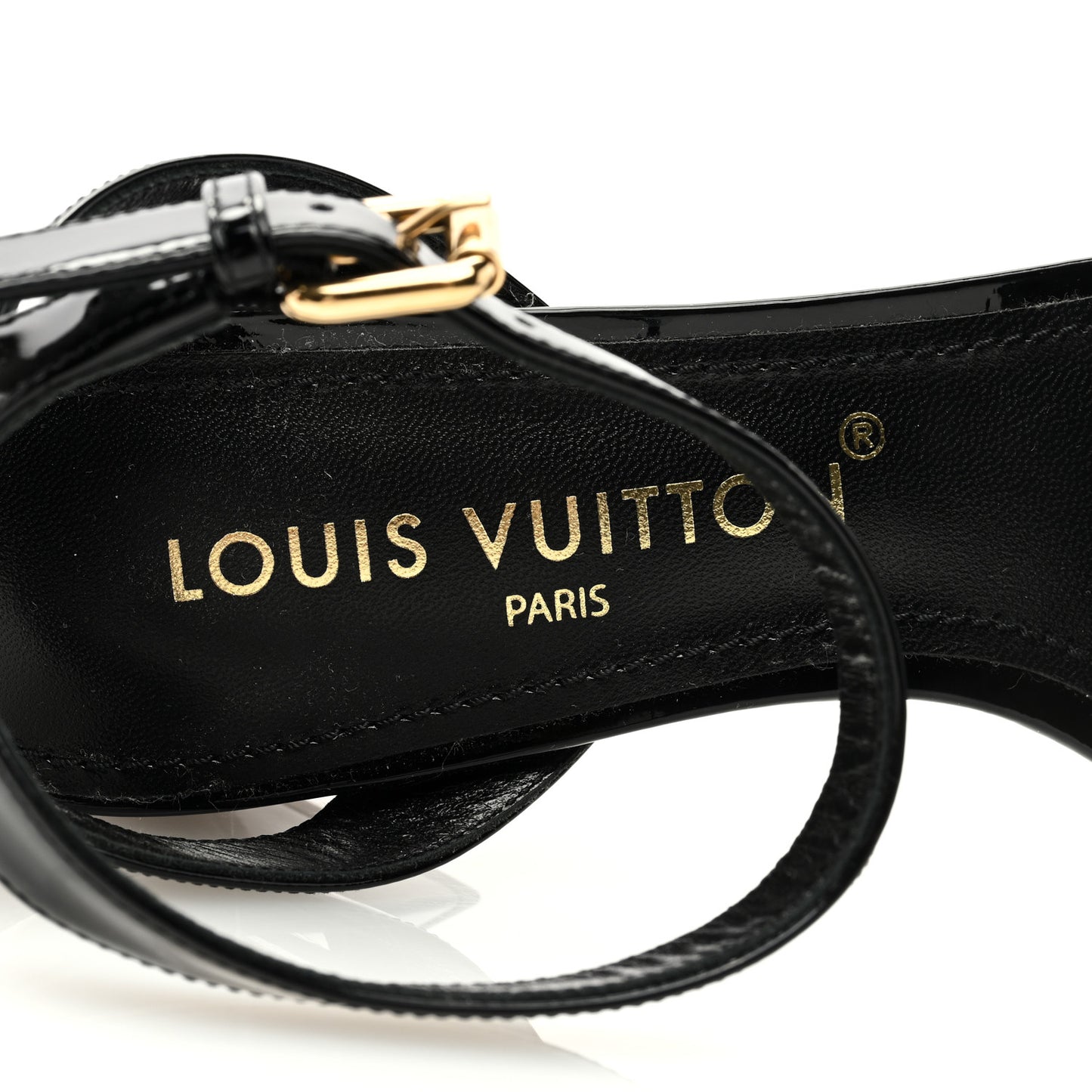Patent Calfskin Shake Sandals 37.5 Black